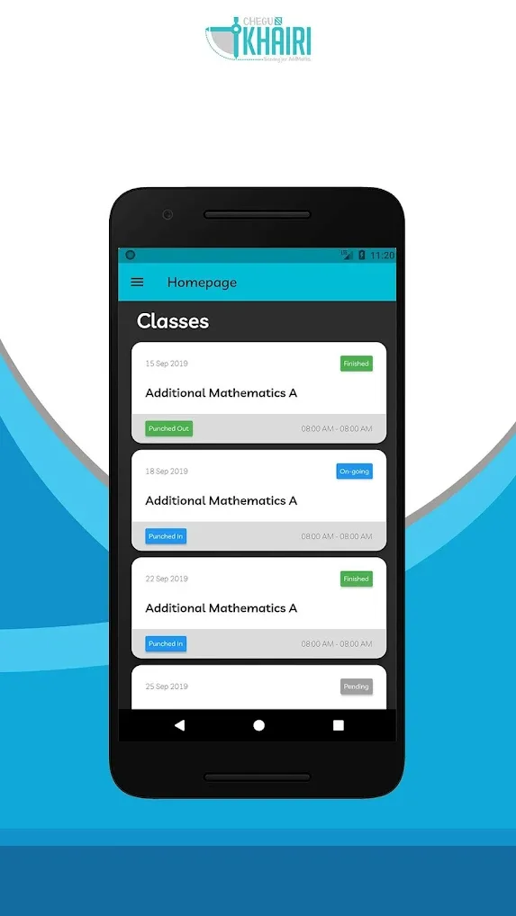 The Chegu Khairi app showing a Form 5 student's Add Maths assignment scores