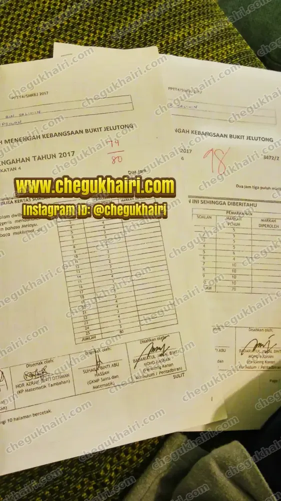 Mifzal - Scored 98 in the mid-year Add Maths exam.