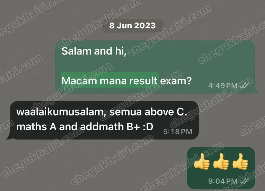 SPM 2022 - A for Maths, B+ for Add Maths.