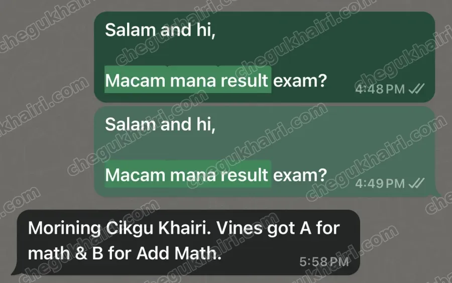 Vines - A for Maths, B for Add Maths.