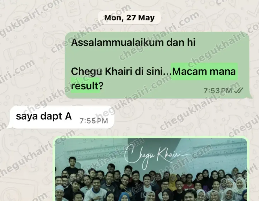 After the results - A student messaging to say they got an A.